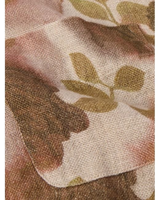 Our Legacy Natural Heusen Oversized Convertible-Collar Floral-Print Linen Shirt for men