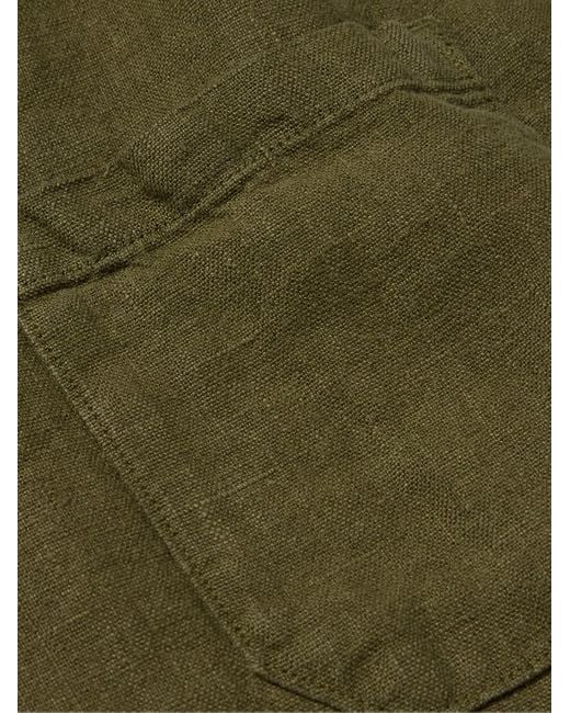 Giacca slim-fit in lino Labura di Portuguese Flannel in Green da Uomo