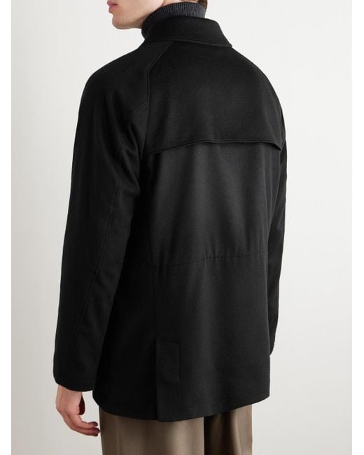 Saman Amel Black City Cashmere Coat for men