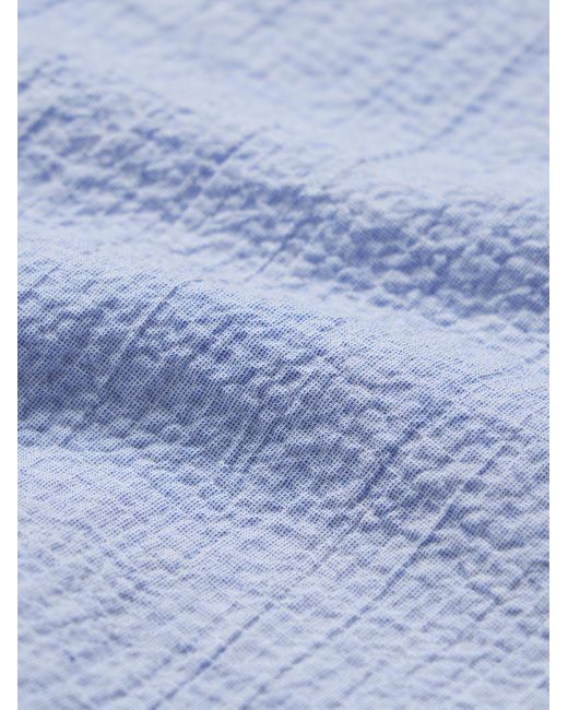 Oliver Spencer Riviera Hemd aus Seersucker aus einer Baumwollmischung in Blue für Herren