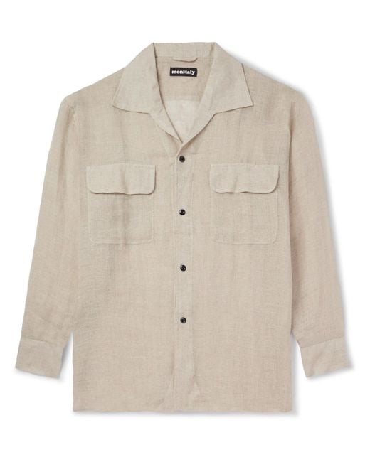 Monitaly Natural 50's Milano Linen-gauze Shirt for men