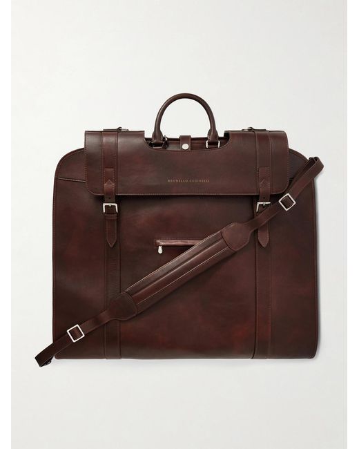 Brunello Cucinelli Brown Leather Suit Carrier for men