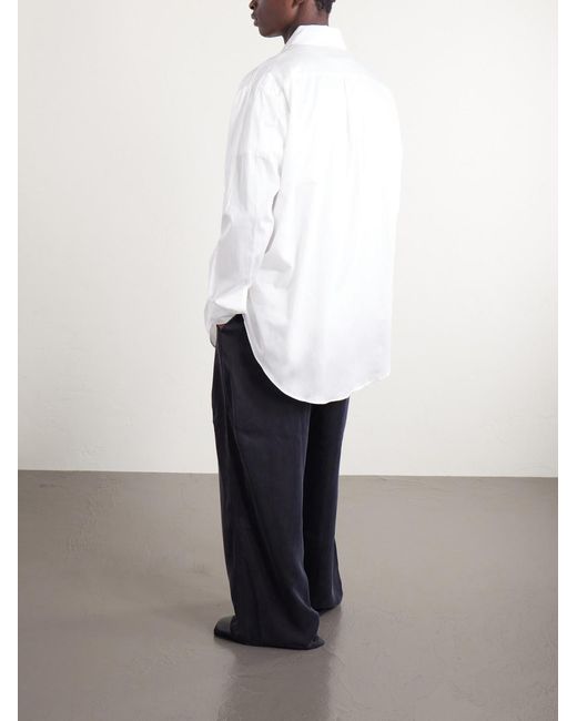 Our Legacy White Vast Layered Embroidered Cotton-poplin Shirt for men