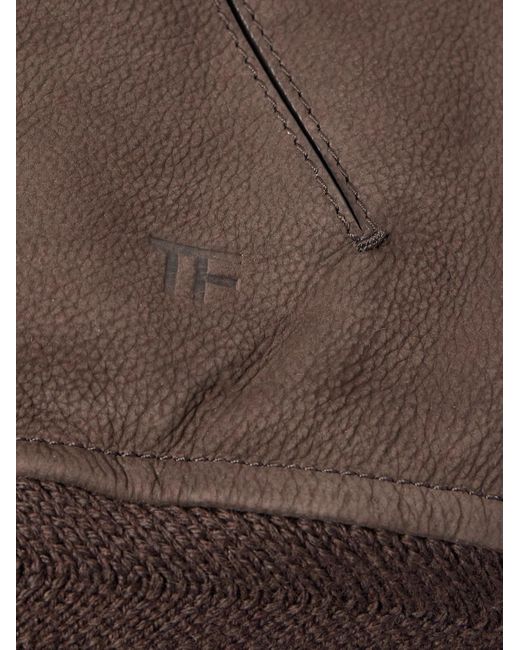 Tom Ford Brown Shearling Bomber Jacket for men