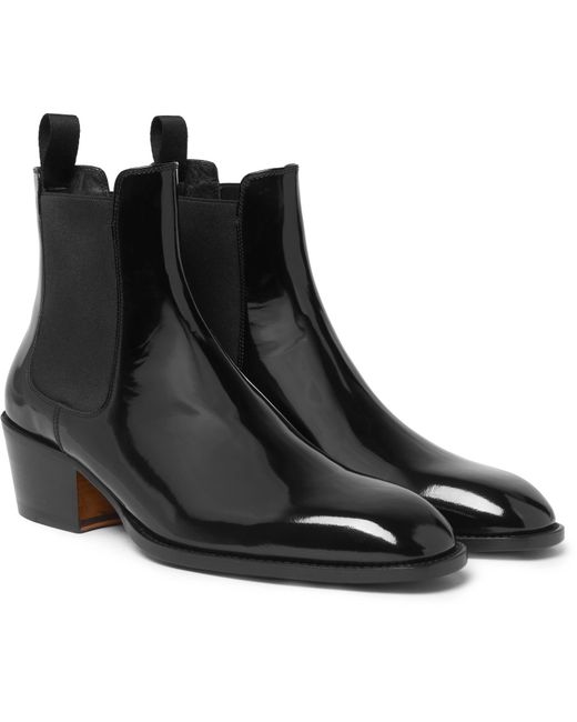 Tom Ford Black Webster Patent-leather Chelsea Boots for men