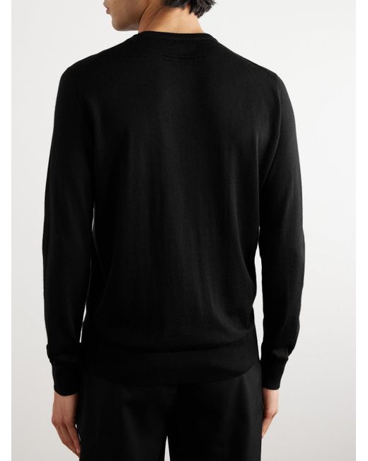 Zegna Black Cashmere And Silk-Blend Sweater for men