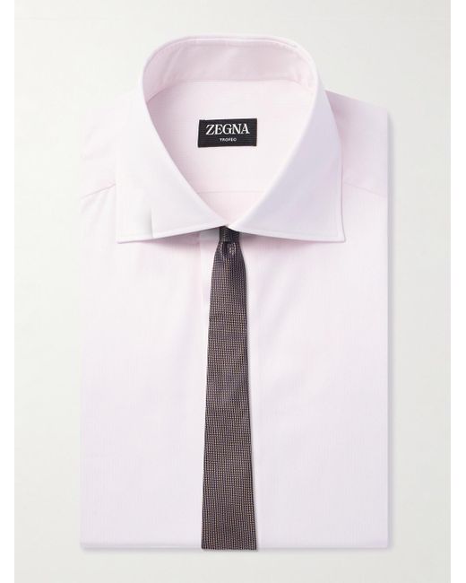 Zegna Pink Cutaway-collar Trofeotm Comfort Shirt for men
