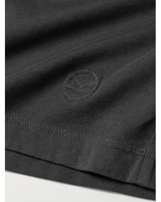 Kingsman Black Logo-embroidered Pima Cotton-jersey T-shirt for men