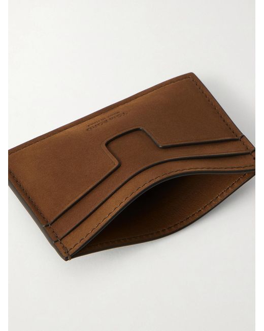 Tom Ford Brown Nubuck Cardholder for men