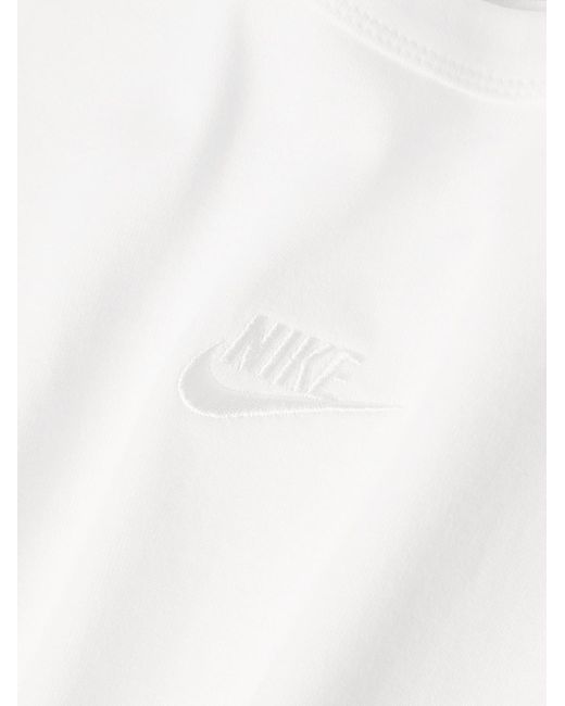 T-shirt in jersey di cotone con logo ricamato Sportswear Premium Essentials di Nike in White da Uomo