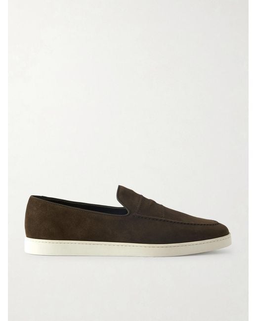 Church's White Peebles Suede Loafers for men