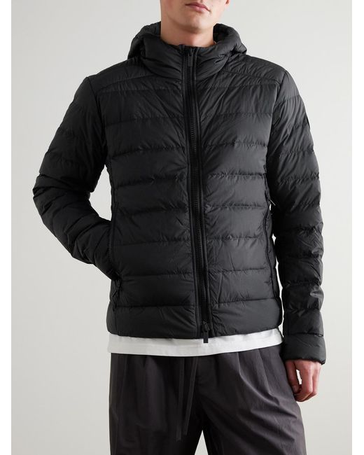 Canada Goose Black Crofton Logo-appliquéd Quilted Enduraluxe® Hooded Down Jacket for men