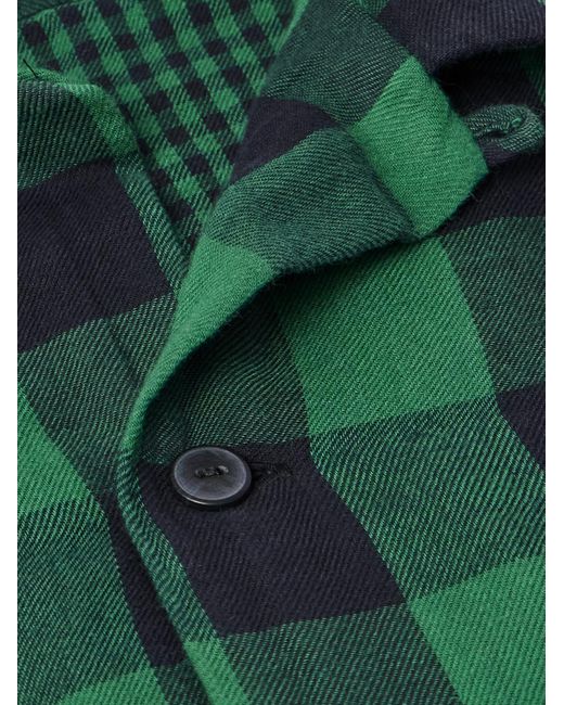 Polo Ralph Lauren Green Logo-Embroidered Checked Cotton-Flannel Overshirt for men