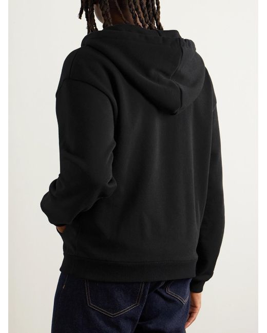 Céline Black Logo-Embroidered Cotton And Cashmere-Blend Zip-Up Hoodie for men