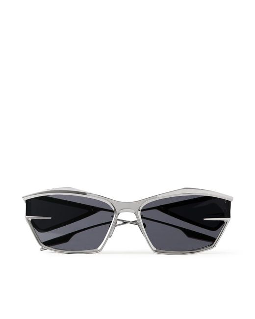 Givenchy Black Giv Cut Cat-eye Silver-tone Sunglasses for men