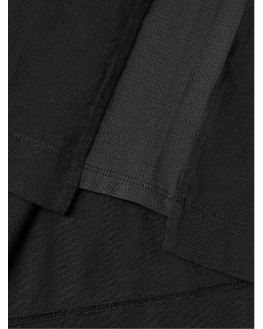 Moncler Black Mesh-trimmed Logo-print Cotton-jersey T-shirt for men