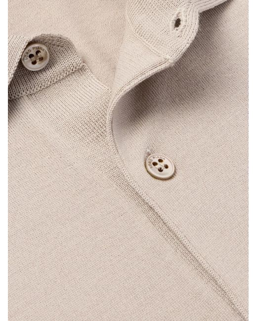 Loro Piana White Slim-fit Wish® Wool Polo Shirt for men
