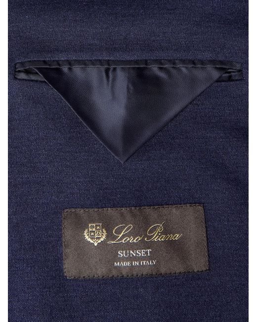 Loro Piana Blue Cashmere And Silk-Blend Blazer for men