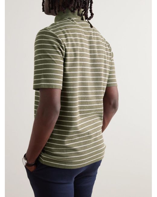 Mr P. Green Golf Striped Organic Cotton-piqué Polo Shirt for men