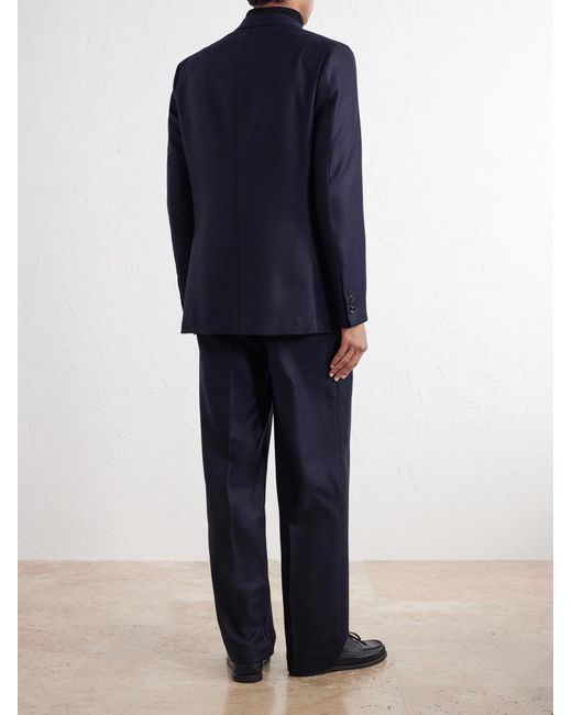 Gabriela Hearst Blue Angelo Double-Breasted Wool And Cashmere-Blend Flannel Suit Jacket for men