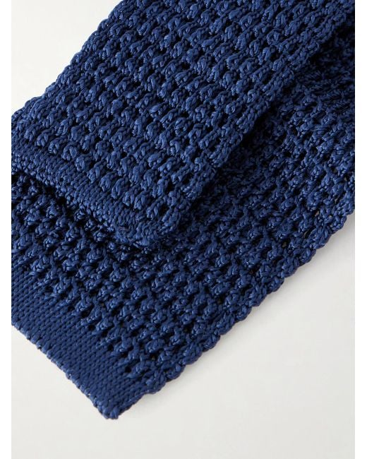 Tom Ford Blue 7.5cm Knitted Silk Tie for men