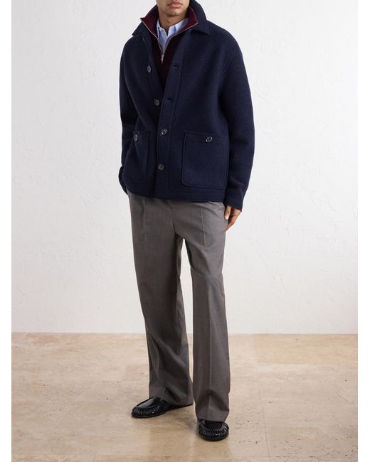 Valstar Blue Virgin Wool-Bouclé Jacket for men