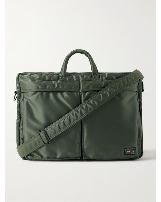 Porter-Yoshida and Co Green Tanker 2Way Nylon-Twill Briefcase for men