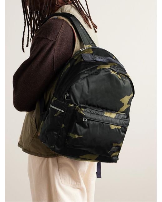 Porter-Yoshida and Co Black Counter Shade Daypack Mesh-panelled Camouflage-print Nylon Backpack for men