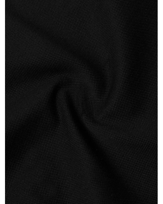 Medusa Embroidered Cotton-Piqué Polo Shirt di Versace in Black da Uomo