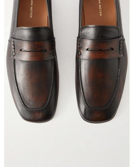 Dries Van Noten Black Leather Loafers for men