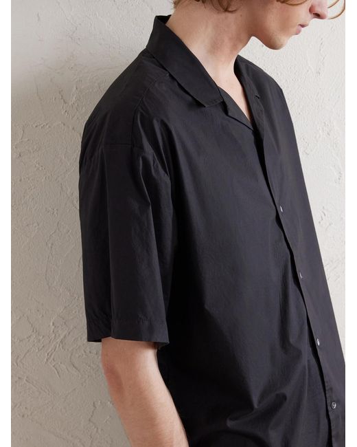 James Perse Blue Convertible-Collar Cotton-Blend Poplin Shirt for men