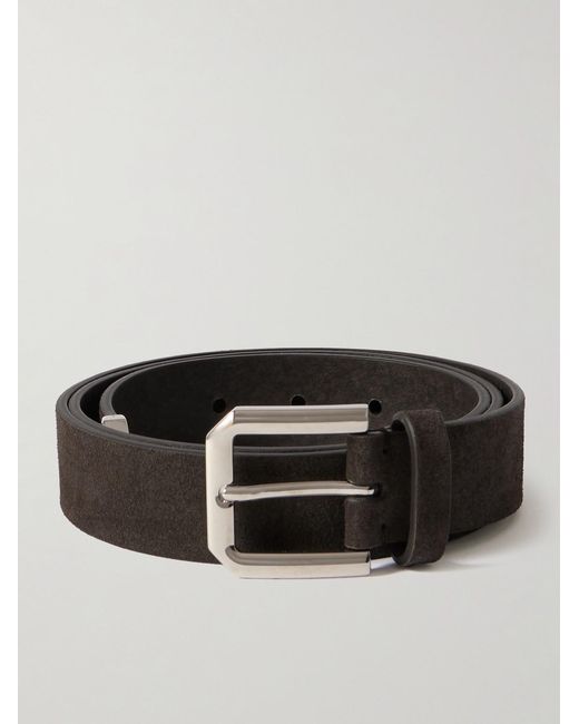 Brunello Cucinelli Black 3cm Suede Belt for men
