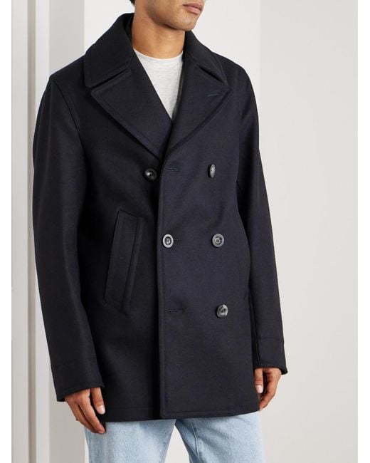 Private White V.c. Blue The Manchester Wool Peacoat for men