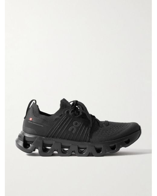 On Shoes Black Cloudswift 4 Rubber-trimmed Stretch-knit Running Sneakers for men