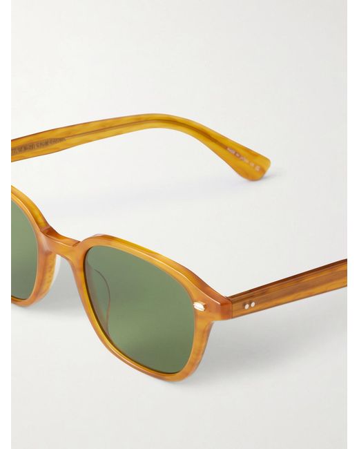 Garrett Leight Yellow Lachman Round-Frame Acetate Sunglasses for men