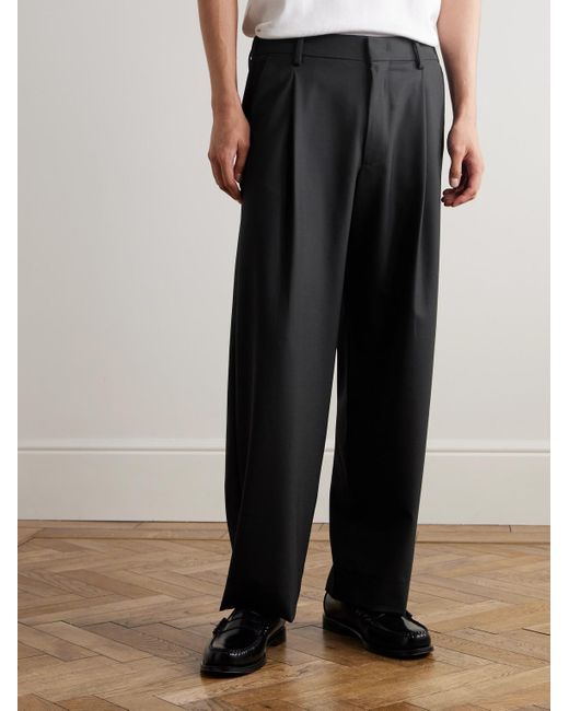 NN07 Black Kay 1088 Straight-leg Pleated Recycled Woven Trousers for men