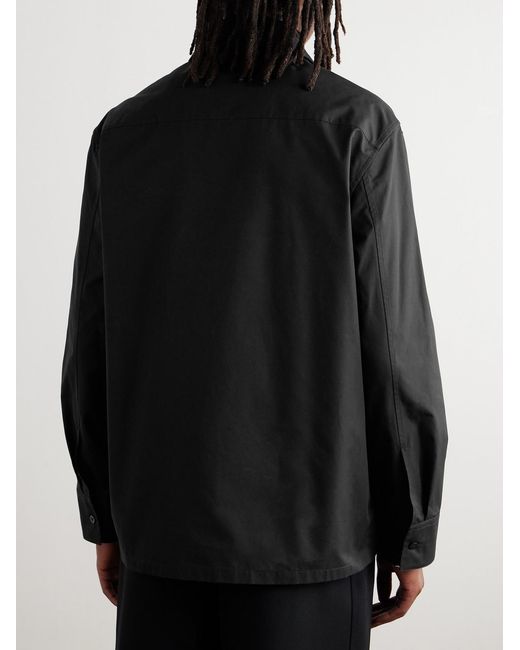 Jil Sander Black Organic Cotton-Twill Zip-Up Overshirt for men
