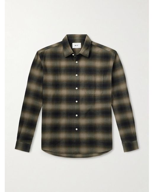 Deon 5465 Organic Cotton-Flannel Shirt di NN07 in Green da Uomo
