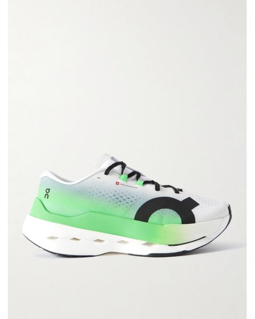On Shoes Green Cloudboom Max Rubber-Trimmed Recycled-Mesh Sneakers for men