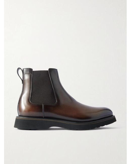 Berluti Black Alessio Venezia Leather Chelsea Boots for men