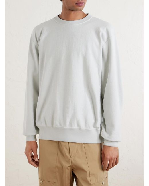 Auralee White Cotton-jersey Sweatshirt for men