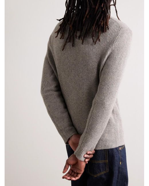 Alex Mill Gray Jordan Slim-fit Ribbed Cashmere Sweater for men