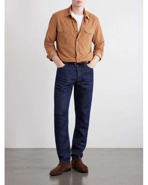 Caruso Brown Cotton-corduroy Shirt for men