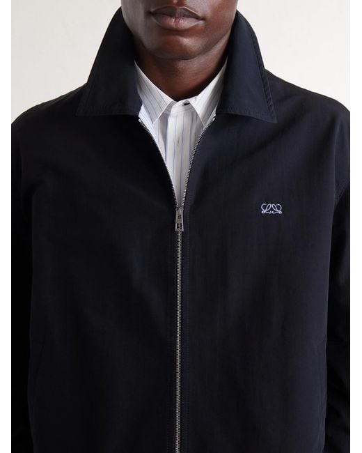 Loewe Blue Logo-embroidered Cotton-blend Jacket for men