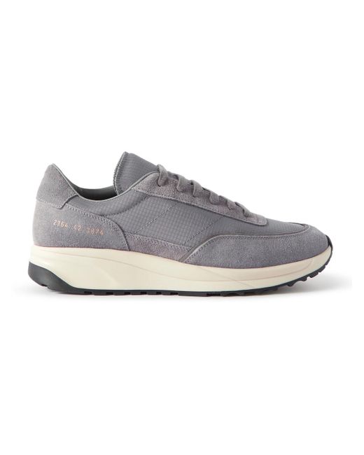 Common Projects Gray Track 80 Suede And Ripstop Sneakers for men