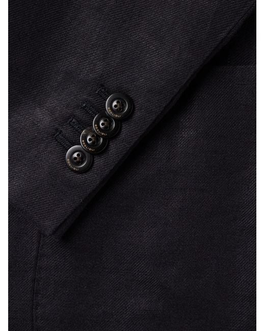 Boglioli Black K-jacket Unstructured Linen-twill Suit Jacket for men
