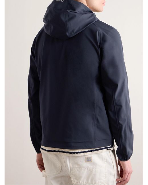 Herno Blue Stretch-shell Hooded Jacket for men