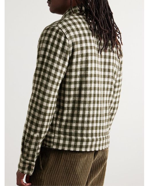 The Elder Statesman Black Decon Gingham Cashmere Jacket for men