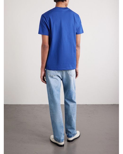 Versace Blue Embellished Straight-Leg Jeans for men