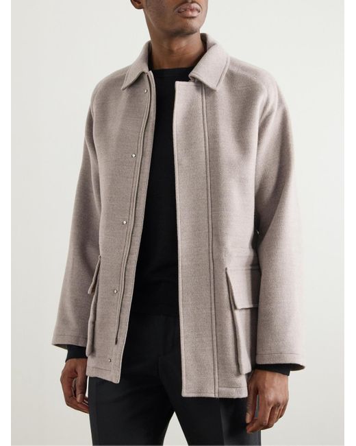 Saman Amel Natural Brushed-Wool Jacket for men